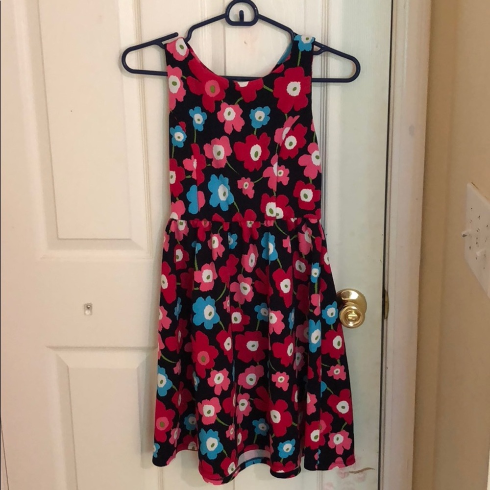 Red floral dress